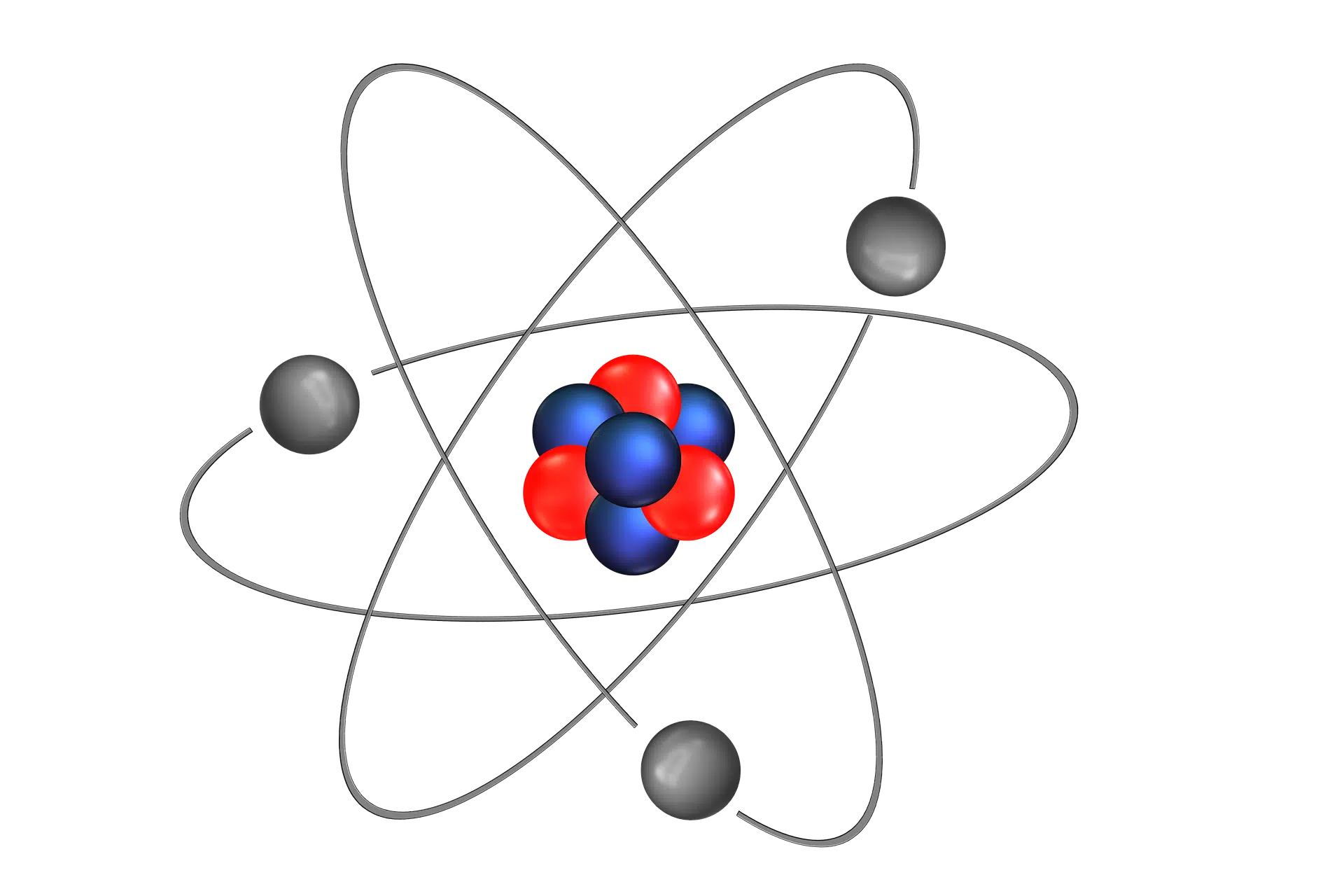 Representación del modelo atómico de Rutherford. 